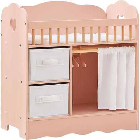 Lit de Poupée Bois, Lit Bébé Poupee avec Armoire