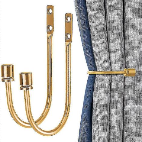Lot de 2 embrasses de rideaux métalliques, fixations murales décoratives avec vis, embrasses robustes pour rideaux et décoration intérieure (1/5)