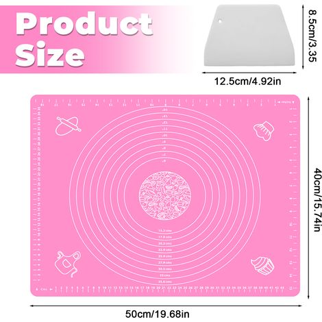 Tapis De Pétrissage En Silicone - 50 X 40 Cm - Résistant Jusqu'à 230 °C - Antidérapant Et Antiadhésif - Pour Pâtisserie Et Cuisine - 1 Pièce (1/5)