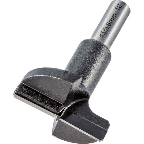 TREND T420/35 TCT Hinge Sinking Cutter 35mm Diameter x 8mm Shank for Pillar Drills (1/4)