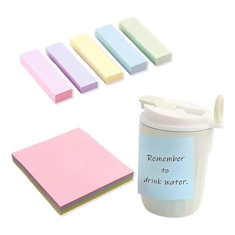 Sticky Notes, Pack of 600 Sticky Notes, for Writing, Strong Adhesion, for School, Home, Office, Reminders, Checklist or List (1/5)