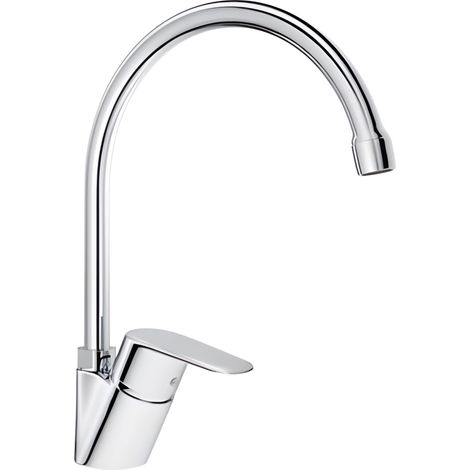Roca – Mitigeur de lavabo monotrou à bec tube mobile chromé – Flexible 3/8'' – Installation sur plan – A5A8B87C00 (1/4)