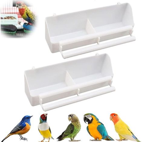 Confezione da 2 mangiatoie e ciotole per abbeveratoi in plastica da appendere alle gabbie degli uccelli. (1/5)