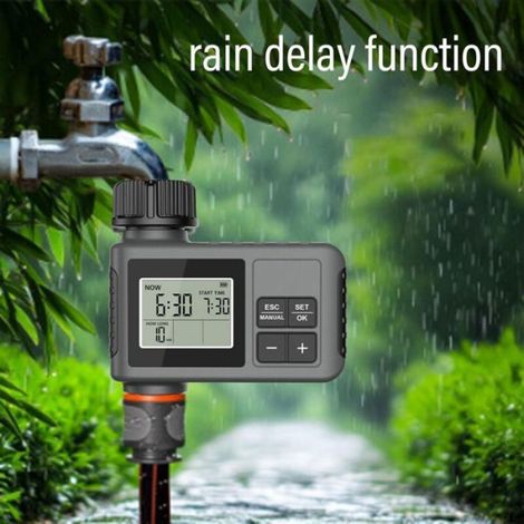 Minuterie d'arrosage intelligente - - Programmable - Retard de pluie - Système manuel - Filetage mâle 3/4 po (1/4)