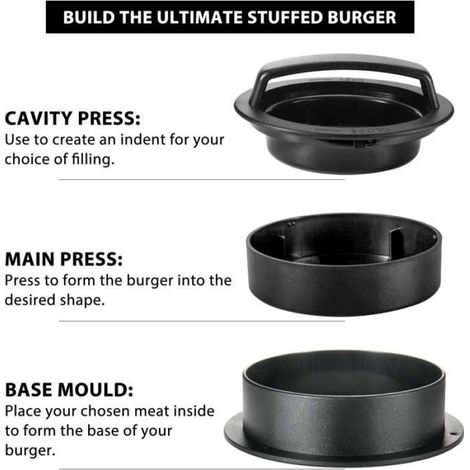 Presse À Burger 3 En 1 Antiadhésif Compatible Barbecue Idéal Pour Hamburgers Et Mini Burgers (1/4)