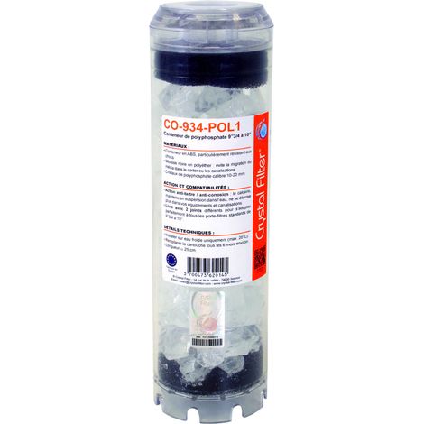 Conteneur de polyphosphates 9''3/4 à 10'' - Anti-tartre - Crystal Filter® CO-934-POL1 (1/3)