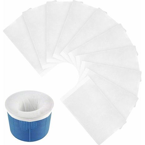 Chaussette Skimmer, Filtre Jetable pour Skimmer Piscine & Spa Net Skim Nettoyage de Piscine Enlever Les Poils de Chien 10pcs, (1/5)