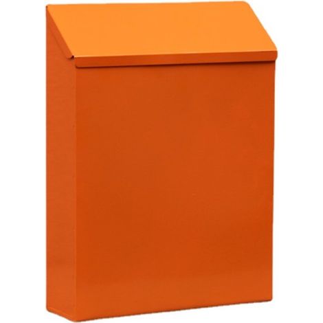 Wandbriefkasten/Lieferbox mit Schloss, Metallbriefkasten/Zeitungsständer, geeignet für die Außendekoration – orange (1/5)