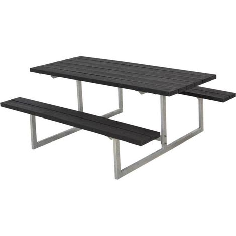 Plus Kombimöbel Basic 177 x 160 x 73 cm schwarz strukturiert Gartenmöbel-Set