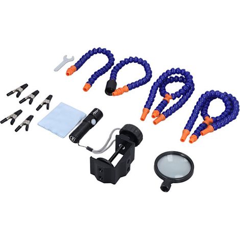 Third Hand Soldering Tool Soldering Station Base Holder Rack USB Charging Magnifying Glass Welding Tool (1/5)