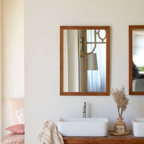 Tikamoon Loggia Miroir en acacia H 70 cm × L 50 cm × P 2 cm (1/4)