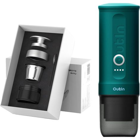 Kit OutIn Nano elektrische Espressomaschine + Basket Plus – Türkis