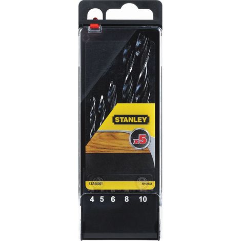 Cassette con 5 brocas de acero al cromo-vanadio para madera con punta centradora  STANLEY STA56001-QZ