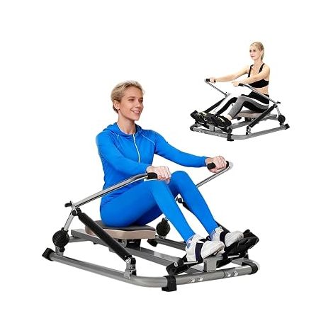 Rameur 3 en 1 pour la maison, presse à jambes, appareil de fitness romain avec 2 intensités réglables, pour cardio et musculation, peu encombrant, jusqu'à 120 kg (1/5)