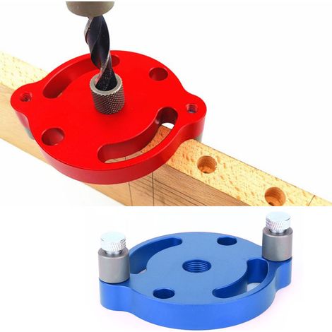 Poinçon à bois aluminium avec gabarit de perçage centré X600-1 bleu, outil de menuiserie pour marquage précis, poinçon de réglage, 1 pièce (1/5)