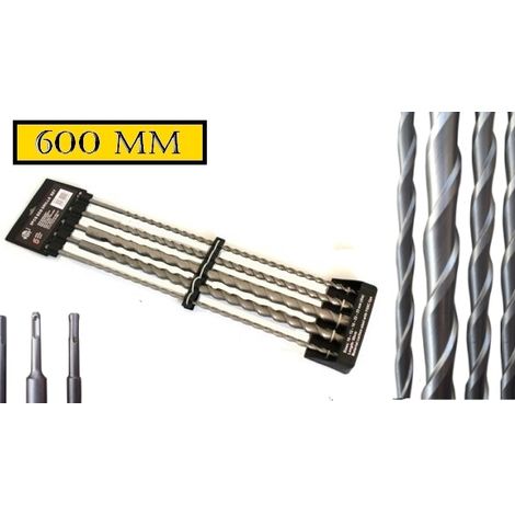 Punte giganti 600mm SDS Plus set 5 pezzi 10 - 12 - 16 - 20 - 24mm