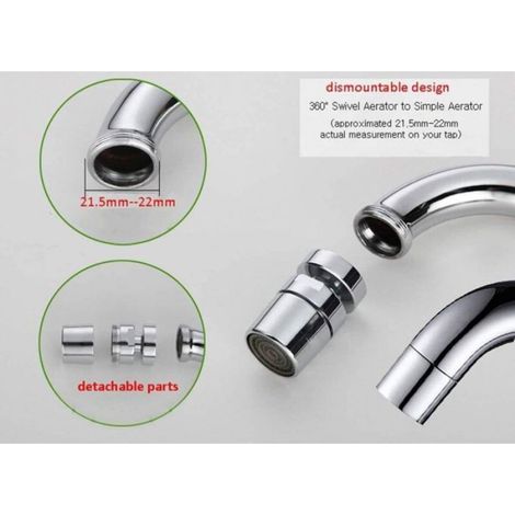 Aérateur Robinet Pivotant - Filetage Mâle 24 mm - Pour Évier Cuisine Salle De Bain - 1 Pièce (1/4)