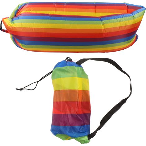 1 Sofá hinchable, tejido de poliéster 190T, bolsa de almacenamiento, resistente a desgarros, para uso en exteriores, camping y jardín. (1/5)