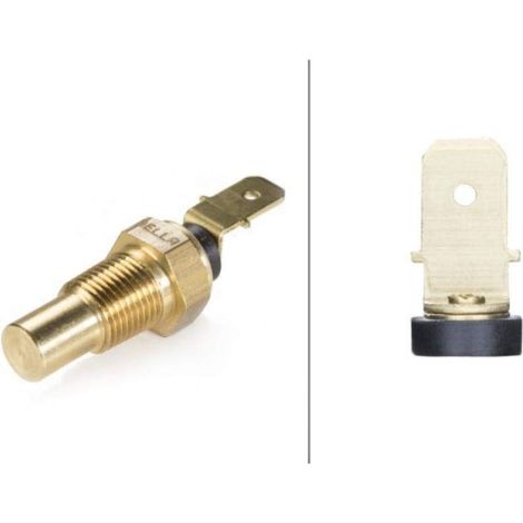 HELLA 6PT 009 107-651 Sensore, Temperatura refrigerante, 12V, 1a... poli, Attacco piatto ad innesto/avvitato