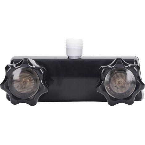 Mitigeur de douche RV avec 2 poignées noires, valve de dérivation pour camping-car, base noire, robinet de contrôle pour véhicule récréatif. (1/5)