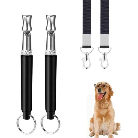 Sifflet pour chien, sifflet à ultrasons professionnel 2 pièces, réglable avec kit de dressage de chien de longe Sifflet pour chien-Fei Yu (1/5)