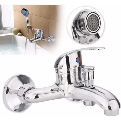 Robinet Mitigeur Mural Lavabo Evier Eau Chaude Froide Alliage Pour Salle de Bain Bo28243