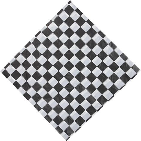 Nappe à carreaux élégante et imperméable, résistante à l'huile (motif quadrillé noir et blanc, 137 x 137 cm) (1/5)