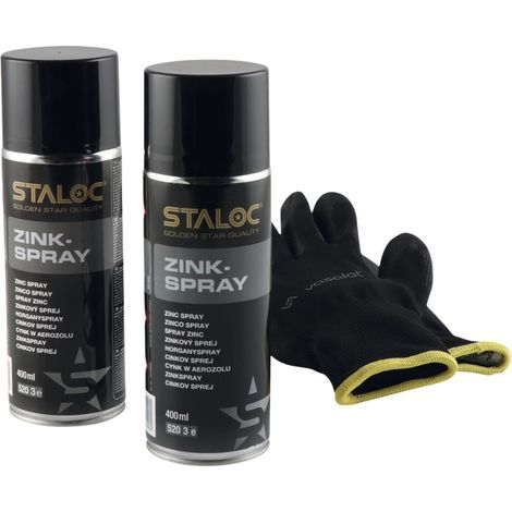 Staloc Zinkspray Rostschutz - Langzeit Rostschutz Spray für aktiven Korrosionsschutz, 400ml RAL 7017 dunkel - 2 Stück (1/4)