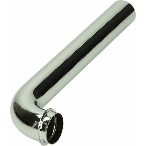 Tube de décharge 90° avec rebord 32 x 250 mm chromé