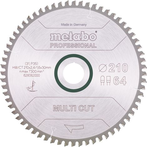 Metabo Kreissägeblatt Multi Material 210x30 mm 64FZ/TZ 5°neg Tischkreissägen (1/2)