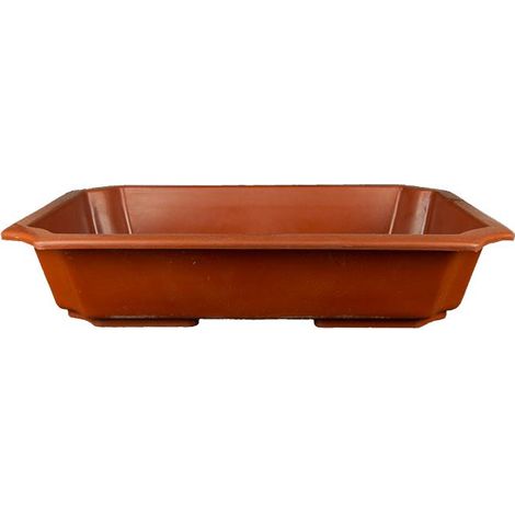 Vaso Cinese rettangolare in plastica marrone per bonsai 49,5x34x10 cm - H398C (1/2)