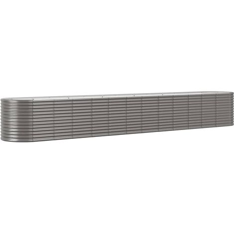 Maison Exclusive - Lit surélevé de jardin Acier enduit de poudre 512x80x68 cm gris (1/5)