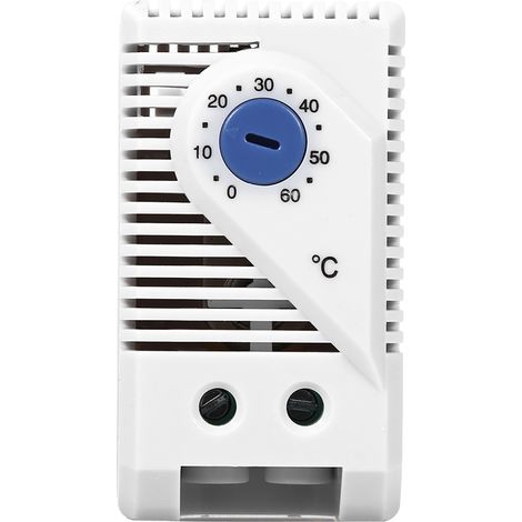 Thermostat électrique mécanique réglable 0-60°C, interrupteur de contrôle de température avec bouton bleu, 1 pièce (1/5)