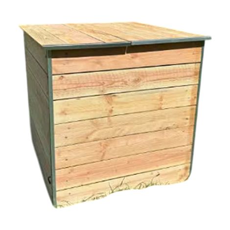 Matisère – Composteur en bois 400 litres – Dimensions 790 x 610 x 870 mm – Aération naturelle entre lattes – C090022