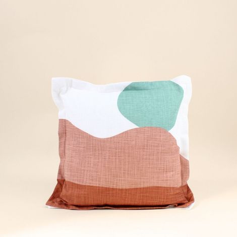Coussin formes arrondies rouge, vert 40x40cm (1/5)