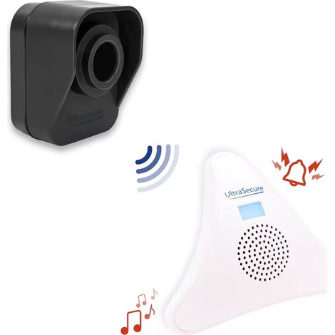 Ultra Secure – Détecteur de mouvement autonome 600m – Carillon triangle 35 mélodies volume réglable – Alimentation par transformateur et piles – Usage intérieur/extérieur - DA600
