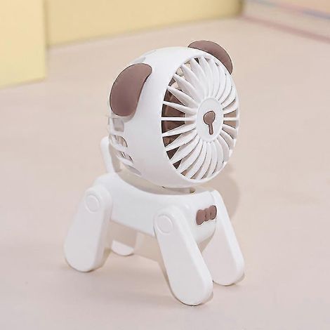 Ventilateur de table d'appoint rechargeable USB en forme de chien mignon, petit ventilateur électrique portable et créatif, idéal pour décorer une chambre ou un bureau.-AquaForge (1/5)