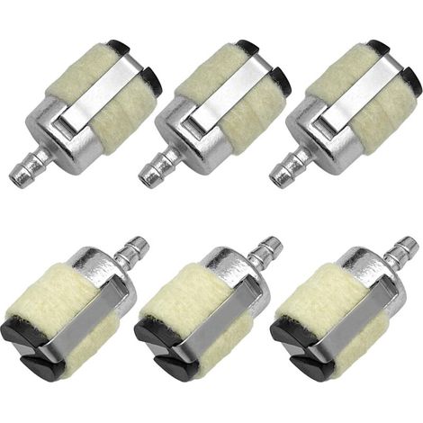 6 Filtres à Carburant Universels pour Débroussailleuse Echo et Stihl - Convient aux Tuyaux de 0,2" (5mm) - Compatible avec Echo 13120507320 13120519830 - Pièce de Rechange 125-527 (1/4)