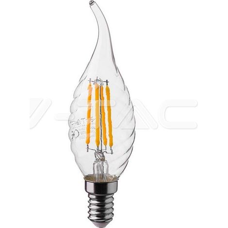 Lampadina LED DA 4W Filamento E14 Twist Candela Tail per lampadari portalampade Bianco Caldo (1/4)
