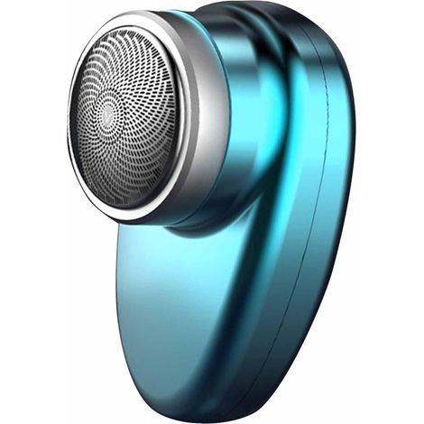 Tondeuse à barbe électrique portable et rechargeable de poche, à double tête, pour hommes (argentée) (1/4)