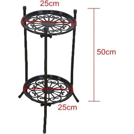Support fleurs noir 25x25x50cm, colonne à plantes design, piédestal pour pots, présentoir floral, tabouret robuste pour jardin intérieur/extérieur (1/4)