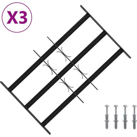 vidaXL Reja de Seguridad para Ventanas con 3 Barandas 3 uds. 43-74 cm (1/2)