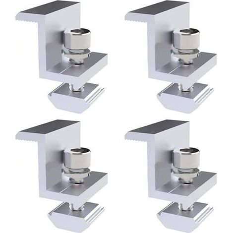 Support de fixation pour panneau solaire - - Style Z - Aluminium - Argent - 4 pièces 35 mm (1/5)