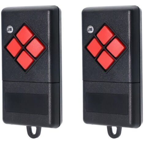 Lot de 2 télécommandes sans fil pour porte de garage - Compatible avec émetteur portatif Dicket MAHS40-01, MAHS40-04, 4 boutons, bouton rouge (1/4)