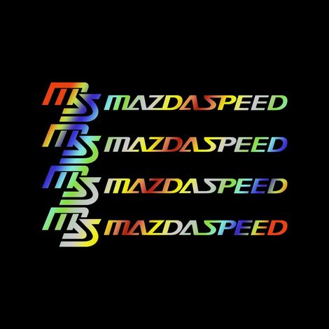 (MS coloré, 4 pièces) 4 autocollants décoratifs pour poignées de porte et rétroviseurs de voiture, compatibles avec Mazda Speed MS, Axela Atenza, Demio 5, 6, CX-5, CX-8, MPS, CX-4 et 3. (1/4)