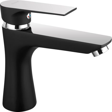 Ferro Algeo Square Waschtischarmatur Schwarz und Chrom (1/4)