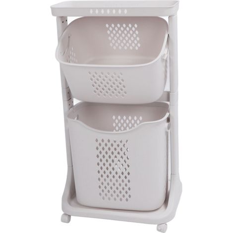 Étagère de cuisine multifonctionnelle, grande surface en polypropylène, étagère de rangement simple pour salle de bain et salon, à deux niveaux (1/5)