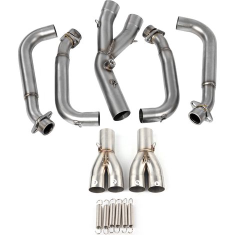 GARRYFIZH Système d'échappement complet pour moto Yamaha R6 2006-2017, raccord de tuyau avant de ventilation
