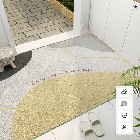 Tapis D'Entrée - Tapis Antidérapant En Polyester - Pour Porte D'Entrée Intérieure Ou Extérieure - 75 x 45 cm - 1 Pièce (1/5)