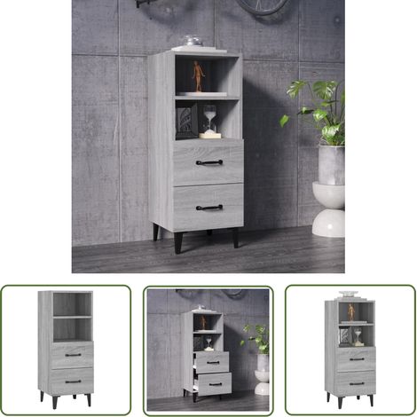 Buffet Sonoma gris 34,5x34x90 Bois d'ingénierie 3 (1/5)